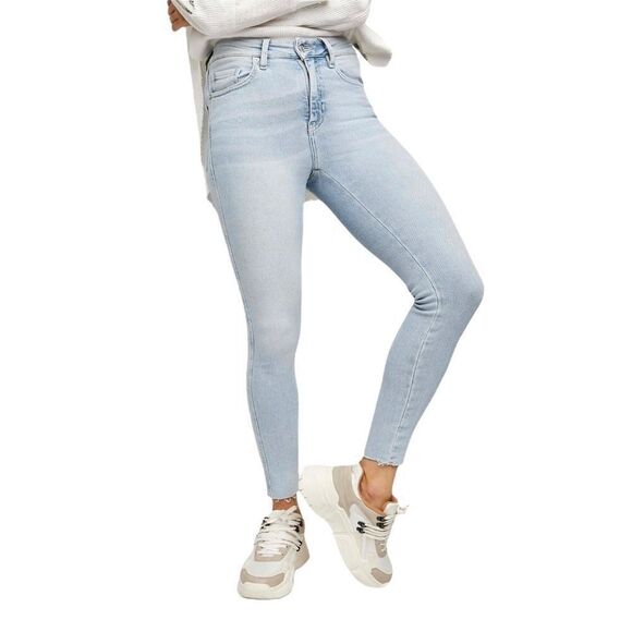 Free People Denim - Free People High Waist Raw Hem Ankle Denim Leggings Size 31